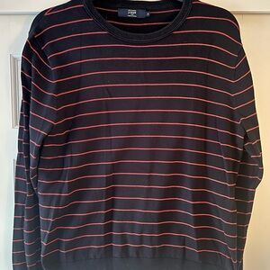 J. Crew Red and Blue Striped crew neck